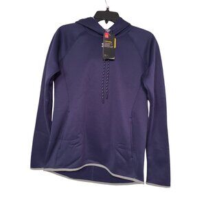 Under Armour Women's Double Threat Fleece Hoodie Navy With Pockets X-Small